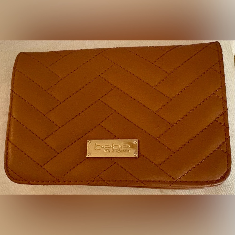 bebe Wallet in Brown with Gold Plate